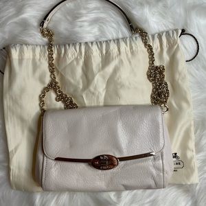 Coach Crossbody White smooth leather bag